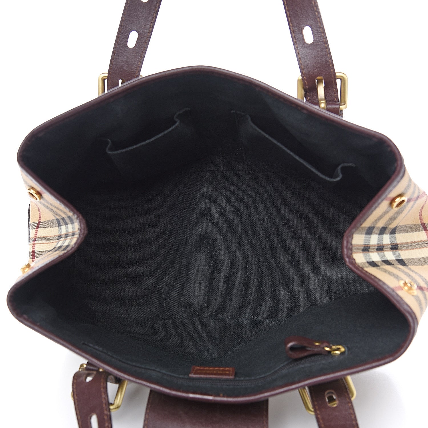 Burberry Haymarket Check Buckle Satchel Chocolate 4 of 14
