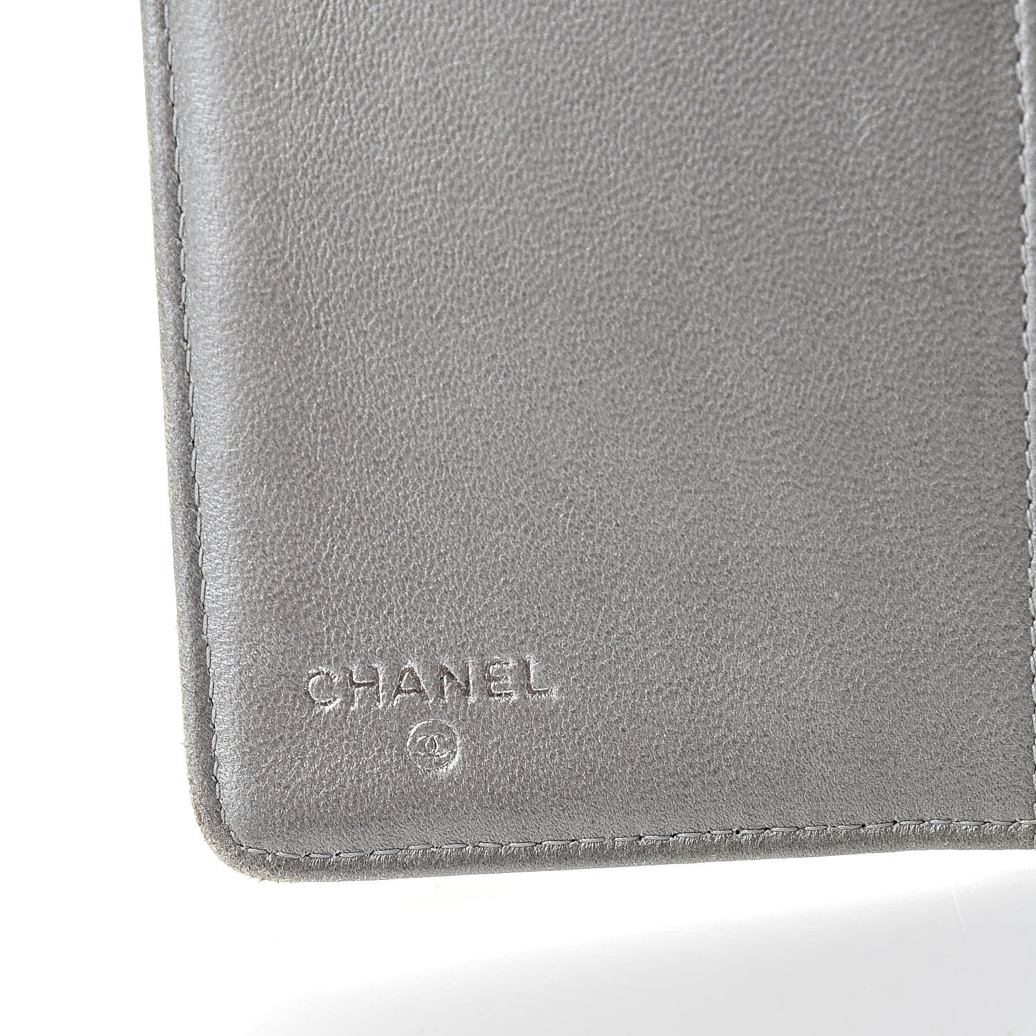 Chanel Lambskin Camellia Embossed Yen Wallet Black 6 of 12