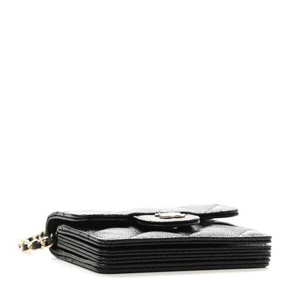 Chanel Caviar Quilted Flap Card Holder On Chain Black 4 of 8