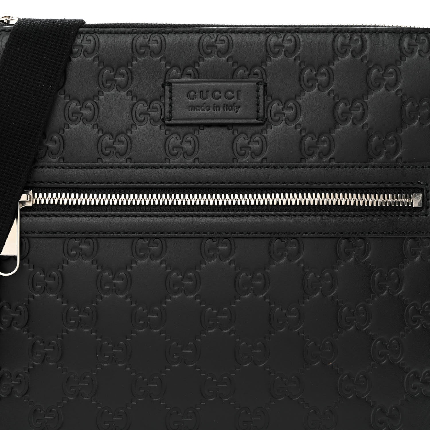 Gucci Guccissima Signature Small Messenger Bag Black 10 of 13
