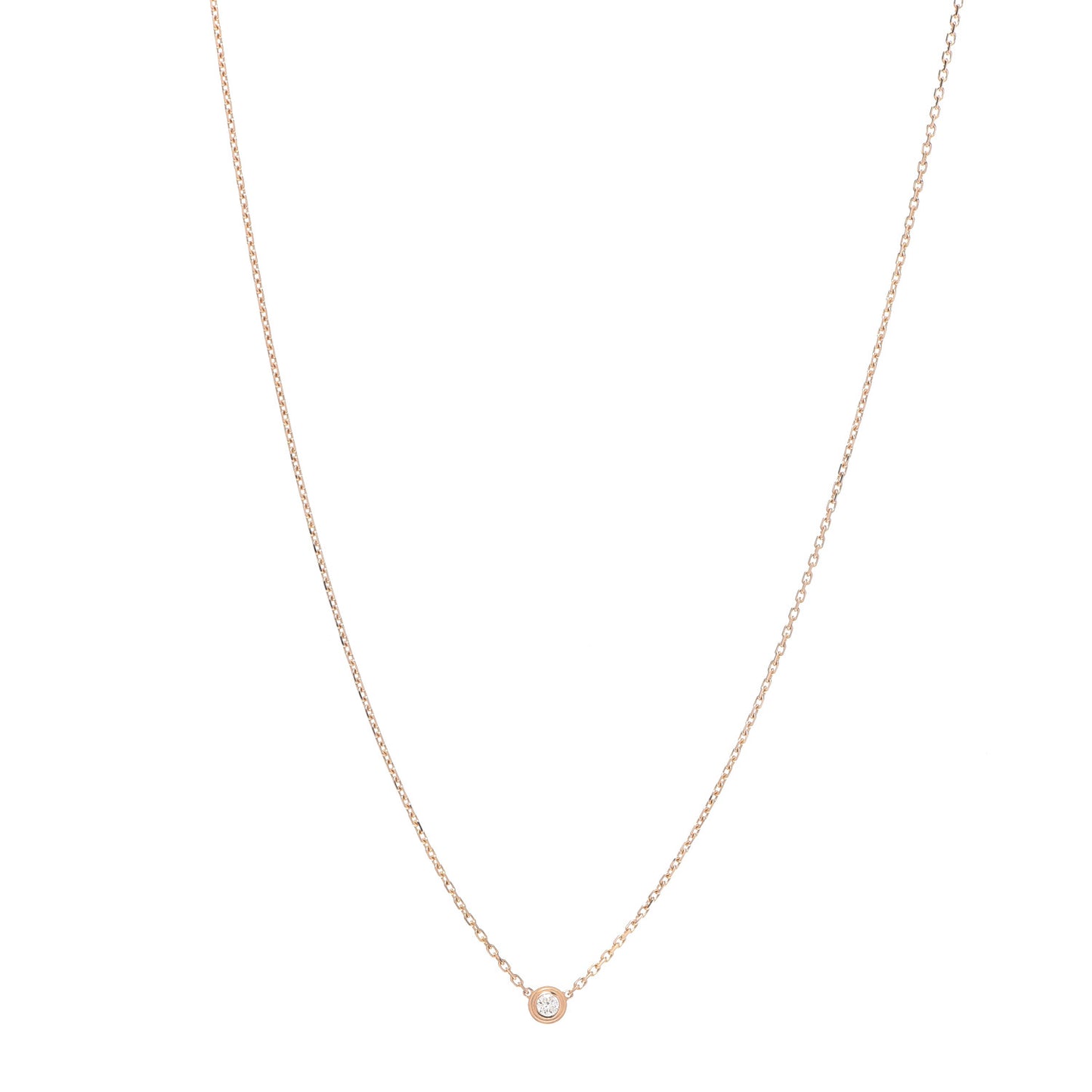 18K Pink Gold Diamond XS D'Amour Pendant Necklace