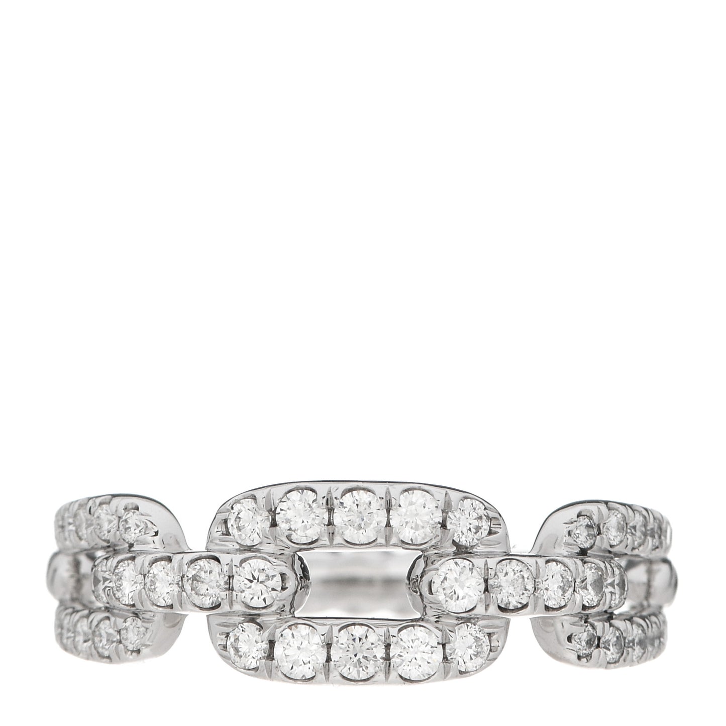 18K White Gold Diamond 7mm Stax Chain Link Ring 57 8