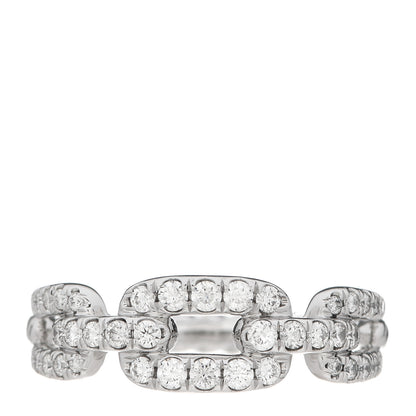 David Yurman 18K White Gold Diamond 7mm Stax Chain Link Ring 57 8 1 of 4