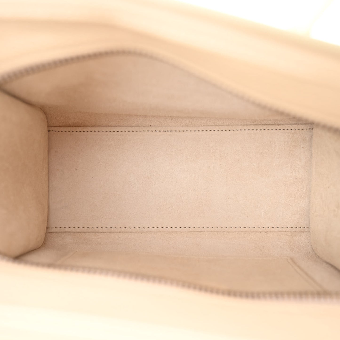 Drummed Calfskin Nano Luggage Ivory