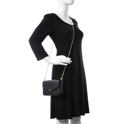 Louis Vuitton Empreinte Pochette Felicie Chain Wallet Black 2 of 7