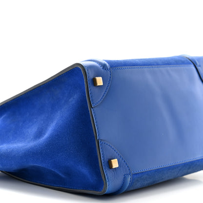 Celine Smooth Calfskin Suede Mini Luggage Royal Blue 7 of 10