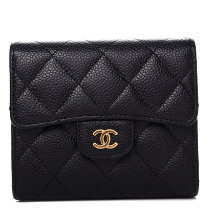 Chanel Caviar Quilted Compact Flap Wallet Black 1 of 10