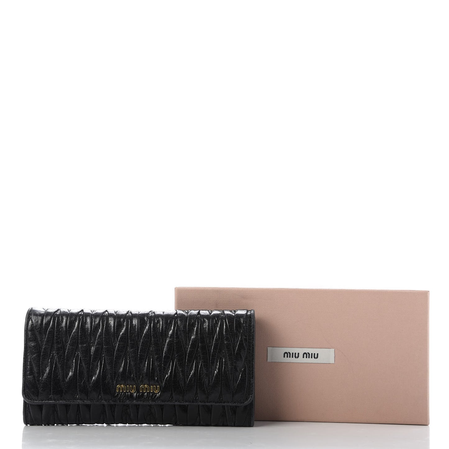 Nappa Matelasse Flap Wallet Black
