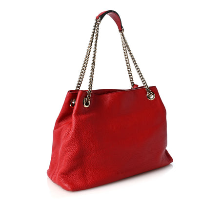 Gucci Cellarius Calfskin Medium Soho Chain Shoulder Bag Vibrant Red 3 of 10