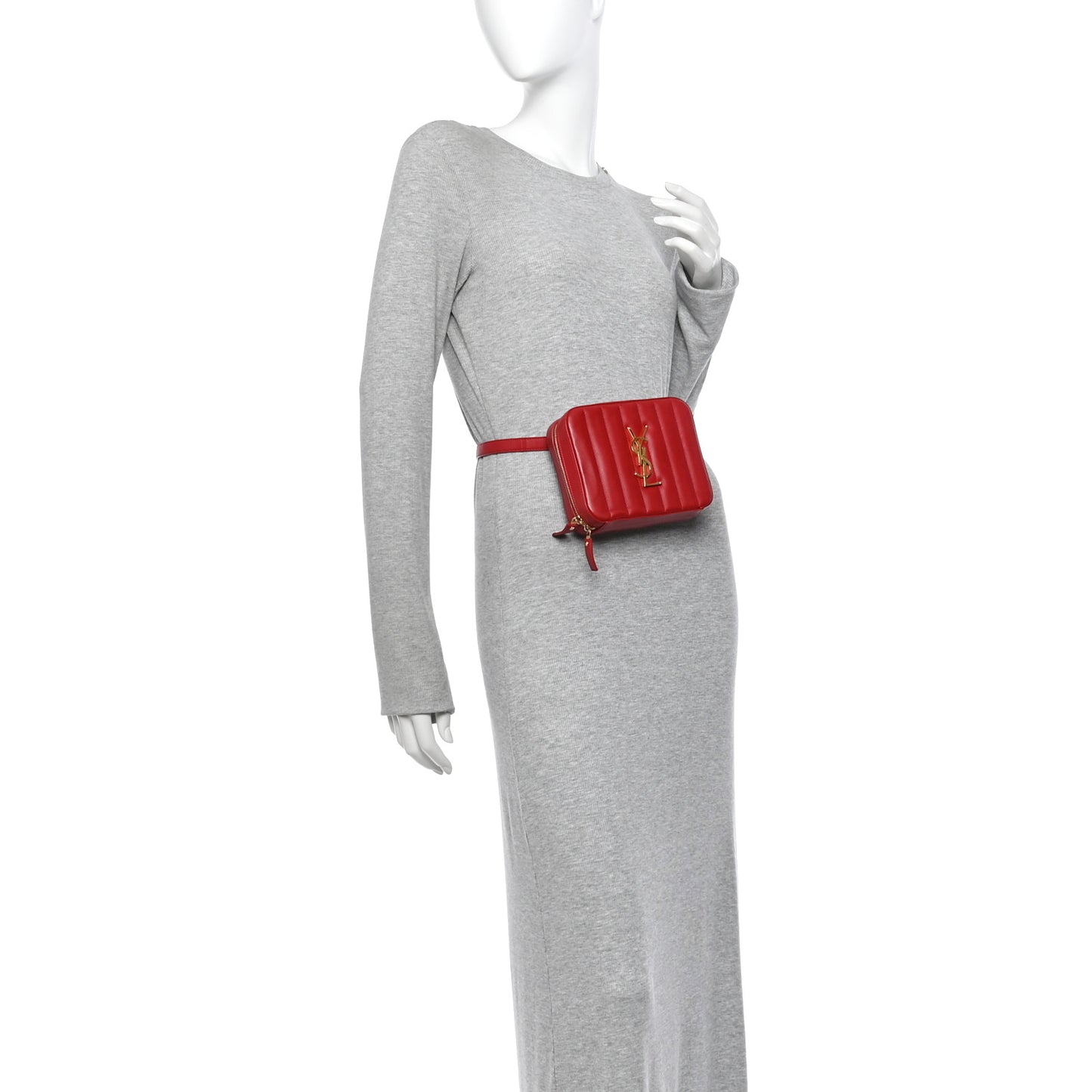 Lambskin Matelasse Vicky Monogram Belt Bag Eros Red