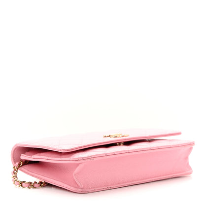 Chanel Caviar Quilted Multi Chain Wallet On Chain WOC Light Pink 4 of 16