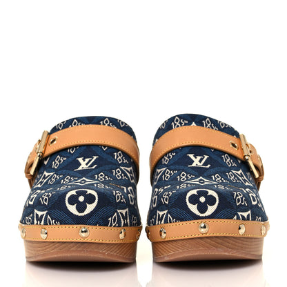 Louis Vuitton Jacquard Since 1854 Cottage Clog Mules 37 Blue 2 of 7