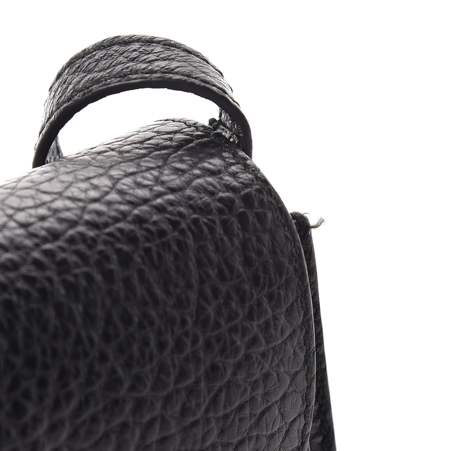 Grainy Calfskin Heritage Grain Mini Crossbody Bag Black