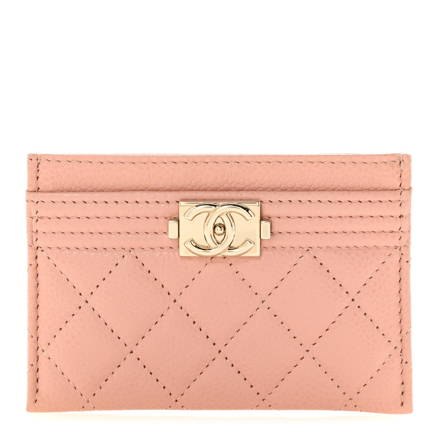 Chanel Caviar Quilted Boy Card Holder Light Pink 1 of 10