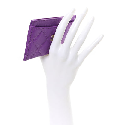 Chanel Caviar Quilted Card Holder Purple 2 of 8