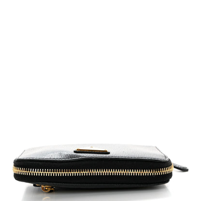 Prada Vitello Move Triangle Compact Zip Wallet Black 8 of 8