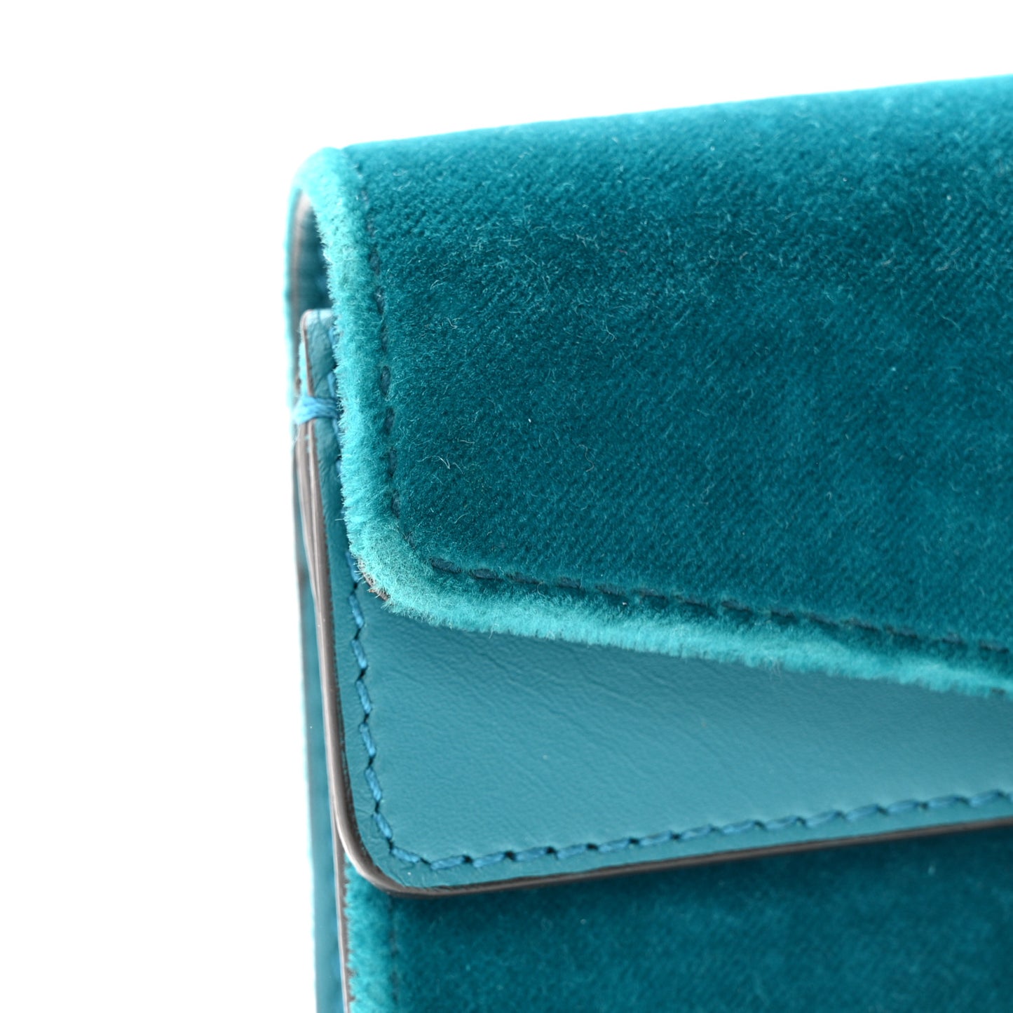 Velvet Super Mini Dionysus Shoulder Bag Pavone Cyan