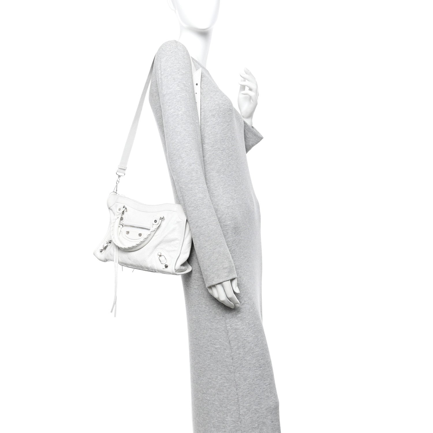 Balenciaga Agneau Arena Silver Hardware Small Le City Optic White 2 of 14