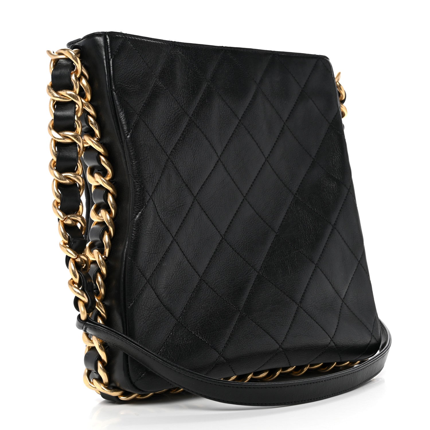Chanel Calfskin Quilted Framing Chain Hobo Black 2 of 10