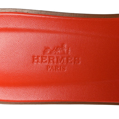 Hermes Box Calfskin Oran Sandals 38 Rose Flash Orange H 7 of 9