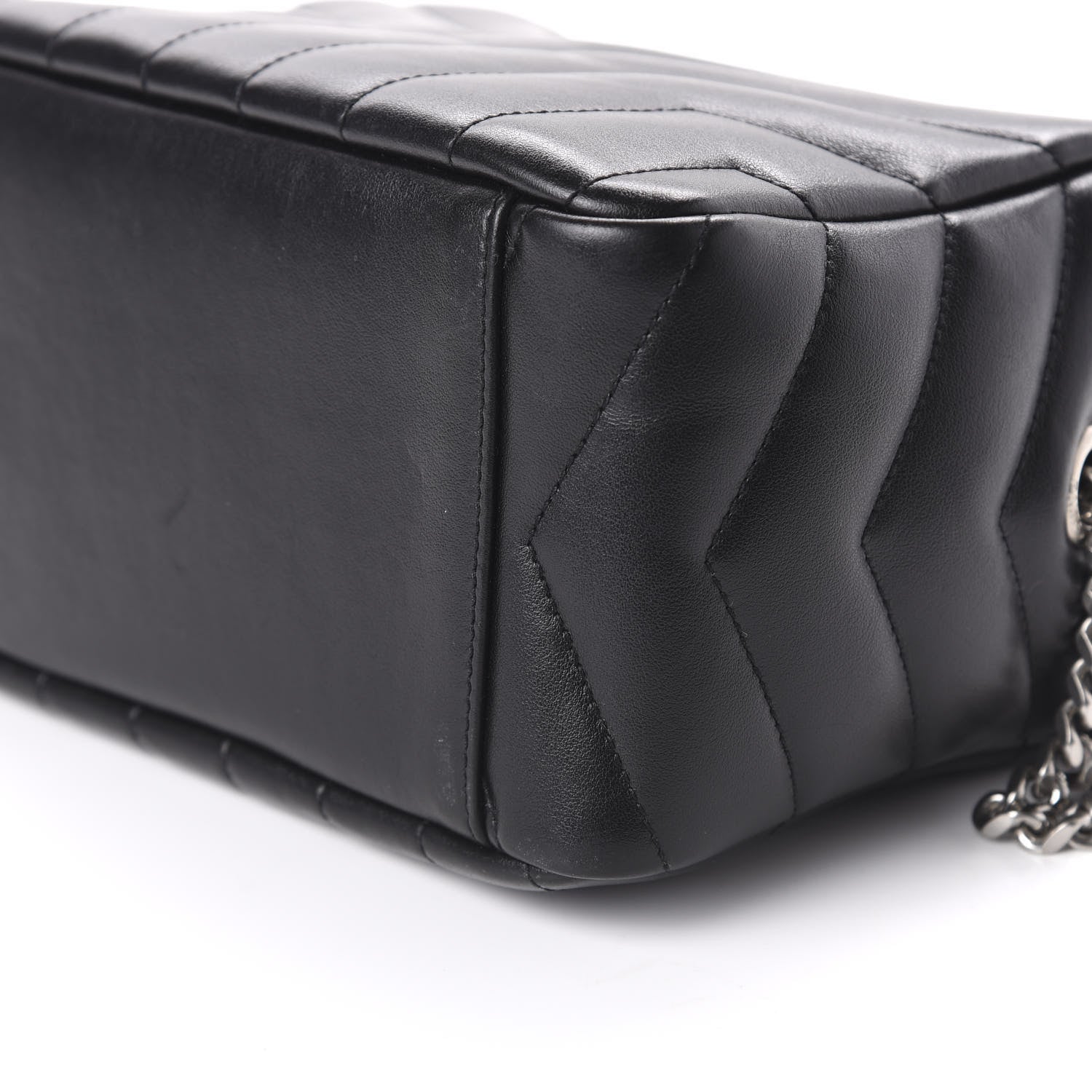 Saint Laurent Calfskin Y Quilted Monogram Small Loulou Bowling Bag Black 7 of 9