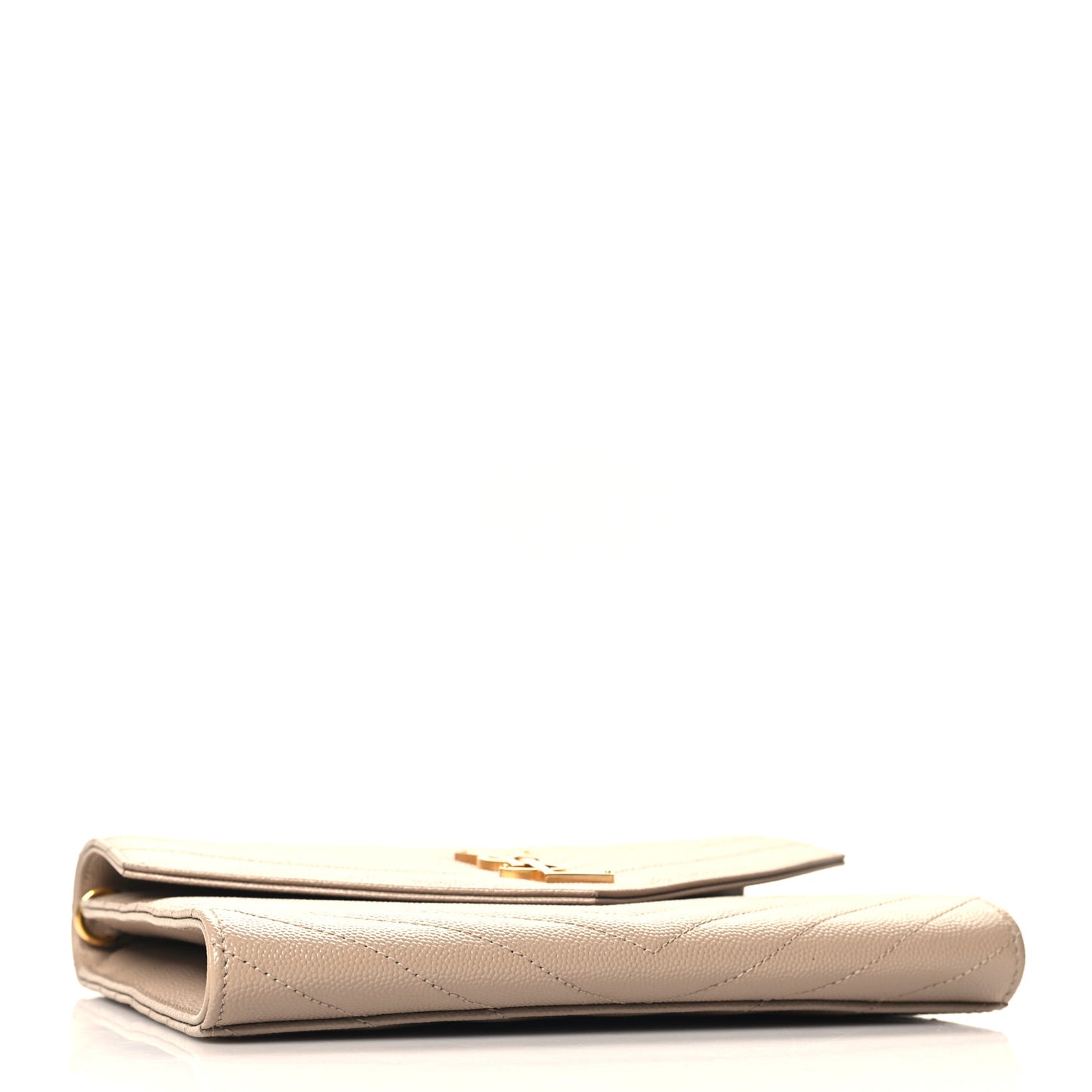 Grain De Poudre Matelasse Chevron Monogram Cassandre Flap Pouch Dark Beige