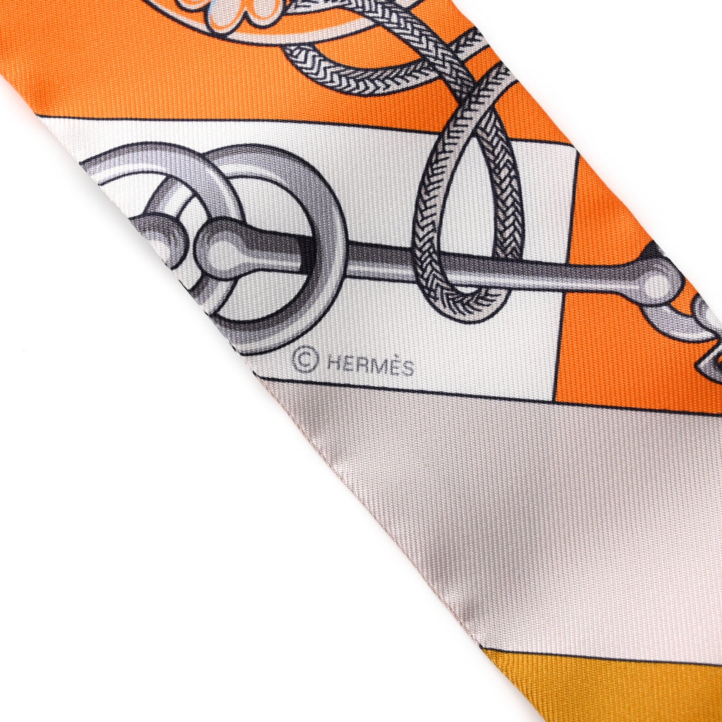 Silk Cliquetis Twilly Orange White Gold