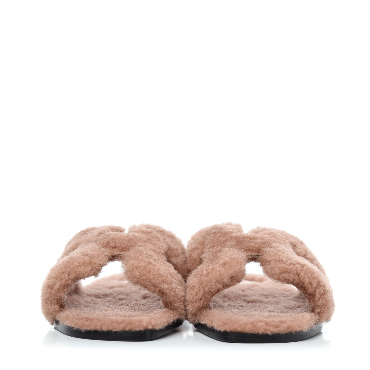 Hermes Woolskin Oran Sandals 37.5 Rose Aube 2 of 10