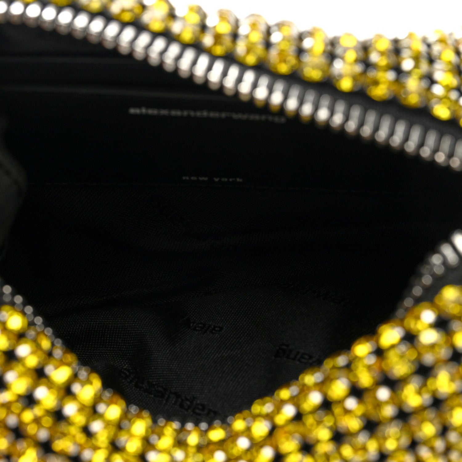 Alexander Wang Mesh Crystal Rhinestone Mini Heiress Pouch Lemon 5 of 9