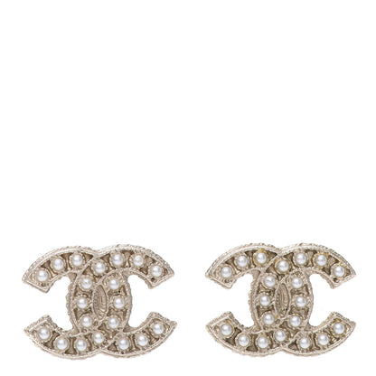 Chanel Pearl CC Earrings Light Gold 1 of 6