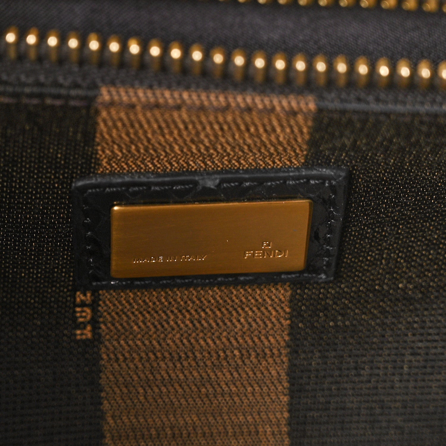 Fendi Snakeskin Striped Large Peekaboo Iconic Satchel Natural Black 7 of 9