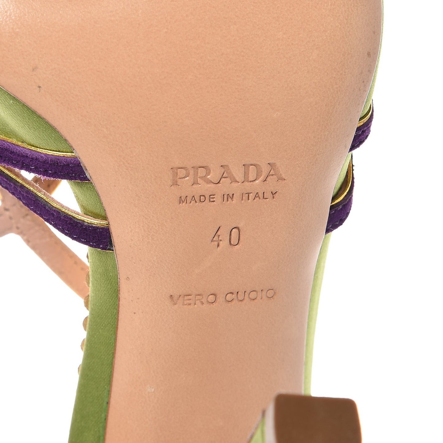 Satin Suede Strappy Sandals 40 Green