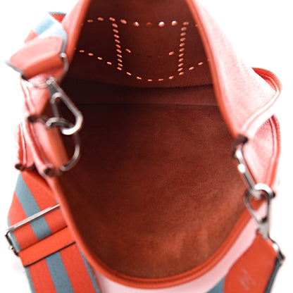 Hermes Taurillon Clemence Amazone Evelyne III PM Orange Poppy Bleu Saint Cyr 5 of 11