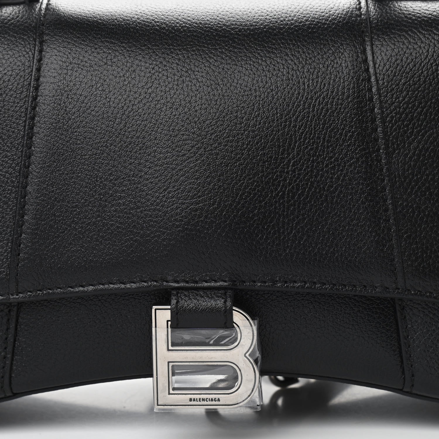 Balenciaga Grained Calfskin Small Hourglass Top Handle Bag Black 7 of 9