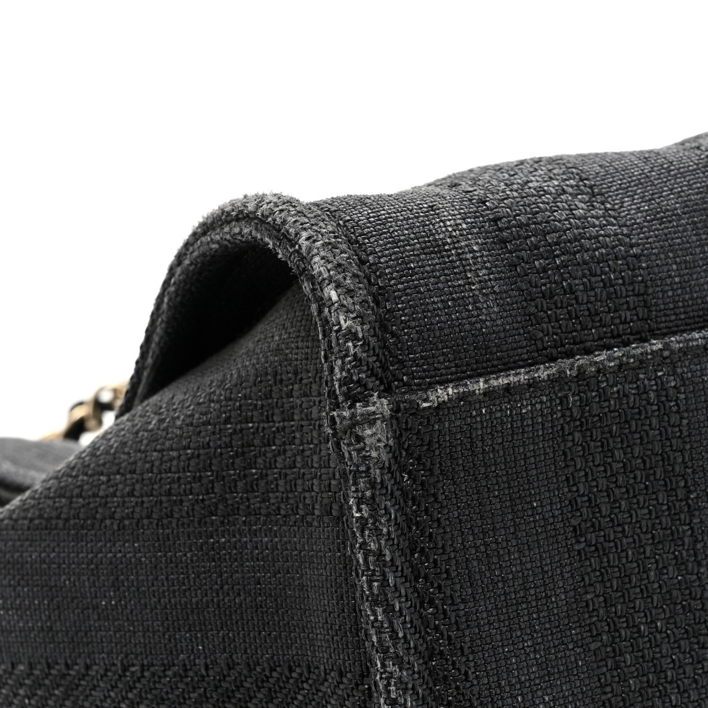 Mixed Fibers Calfskin Striped Medium Deauville Tote Black