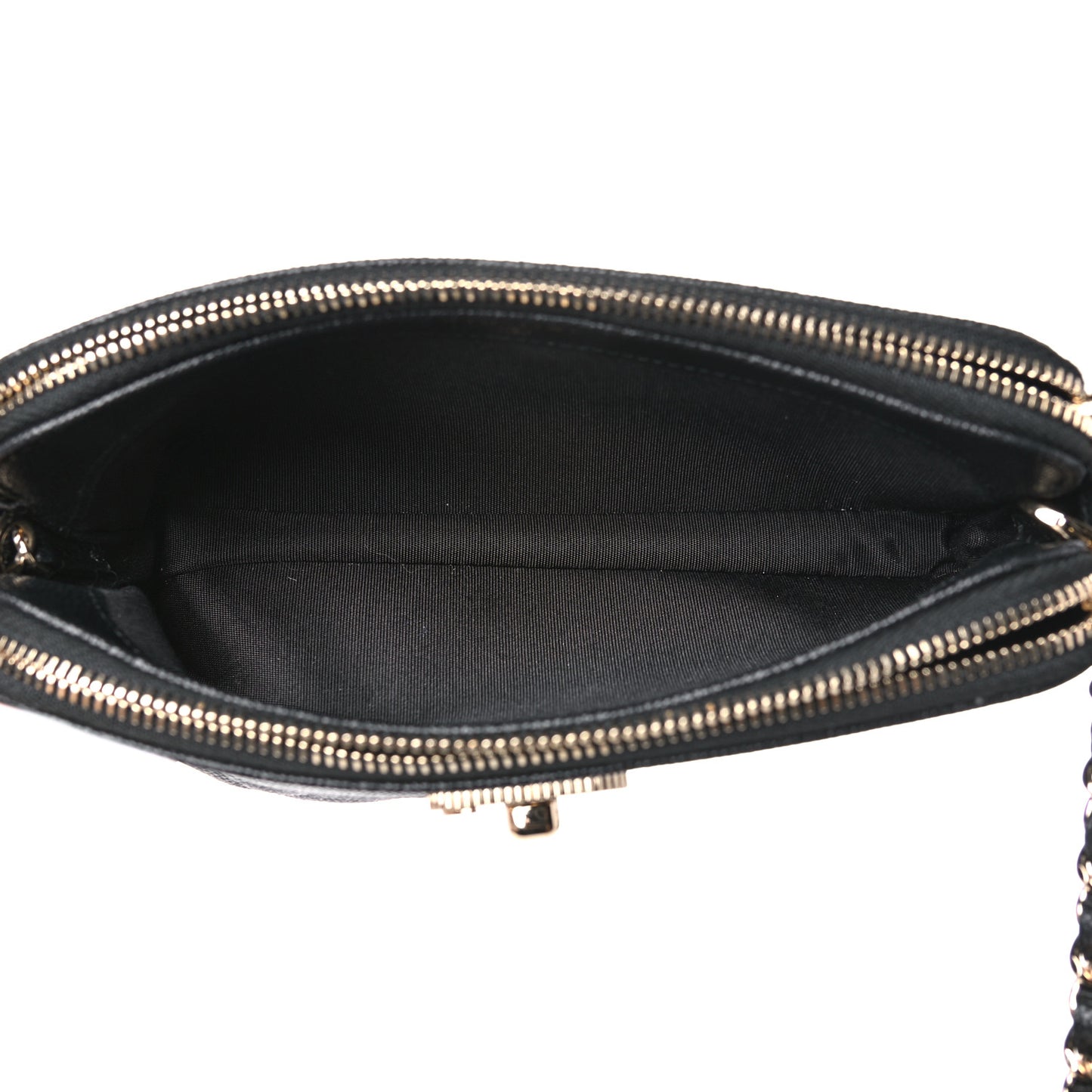 Caviar Quilted Small Vintage Mademoiselle Clutch With Chain Black