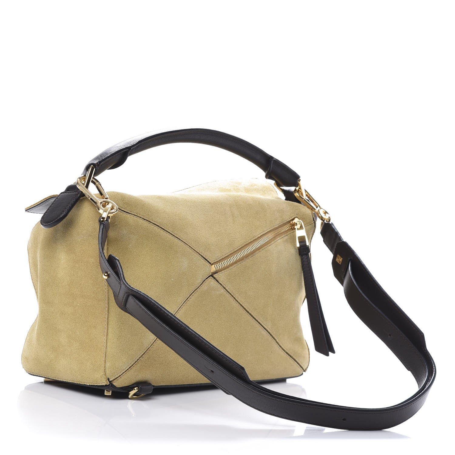Loewe Suede Fringe Puzzle Bag Gold 4 of 12