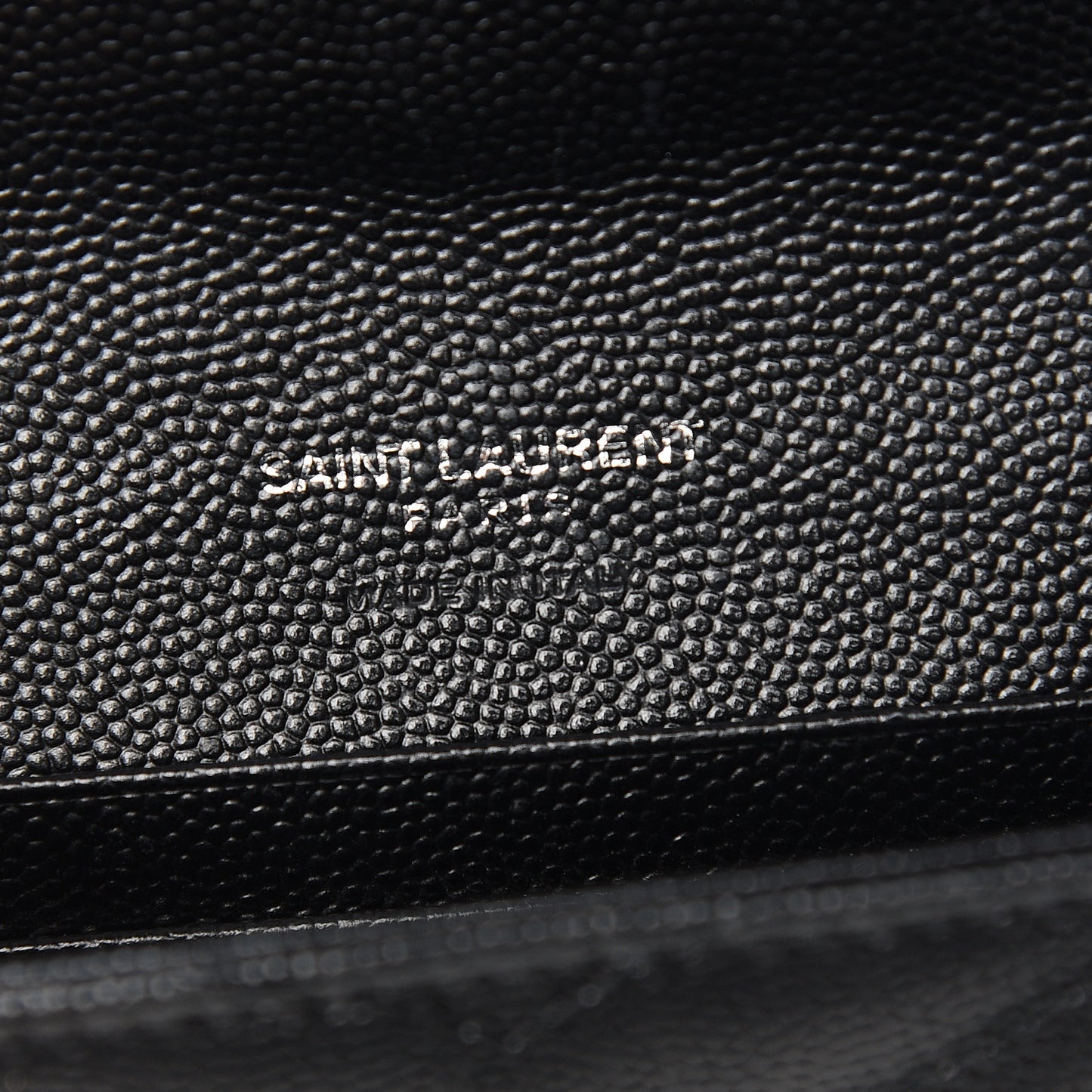 Grain De Poudre Matelasse Chevron Small Monogram Envelope Wallet Black