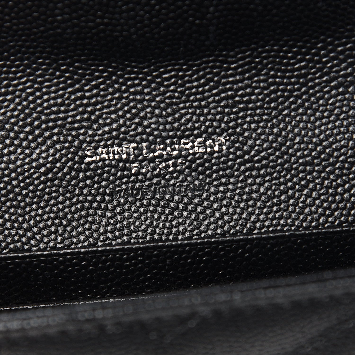 Saint Laurent Grain De Poudre Matelasse Chevron Small Monogram Envelope Wallet Black 6 of 6