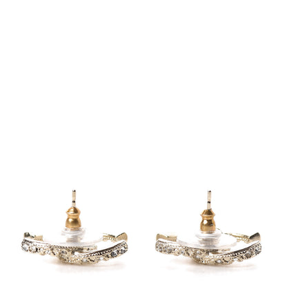 Chanel Crystal CC Earrings Gold 3 of 5
