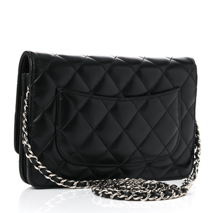 Chanel Lambskin Quilted Wallet On Chain WOC Black 3 of 15