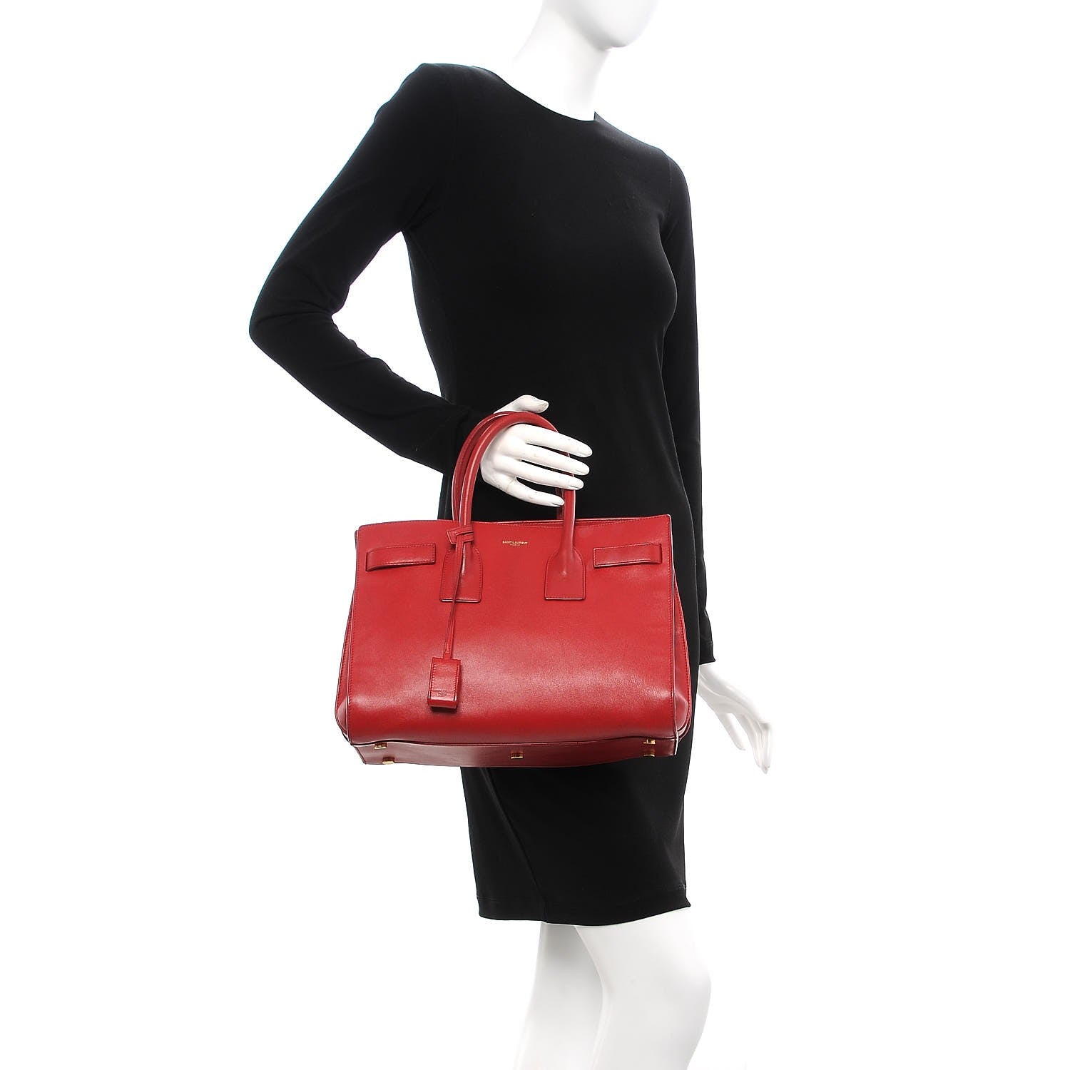 Saint Laurent Calfskin Small Sac De Jour Rouge Orient 3 of 31