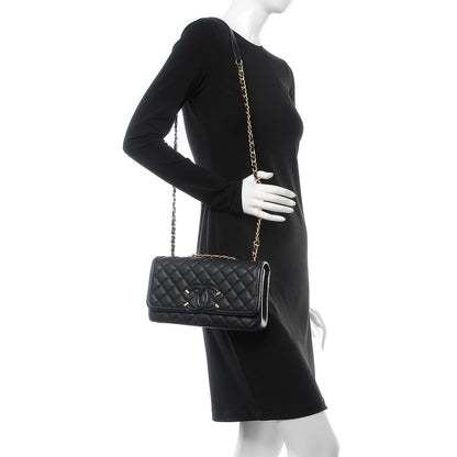 Chanel Caviar Quilted Medium CC Filigree Flap Black 2 of 8