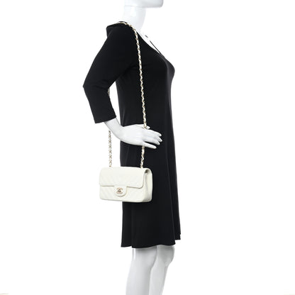 Chanel Lambskin Chevron Quilted Mini Rectangular Flap White 2 of 10