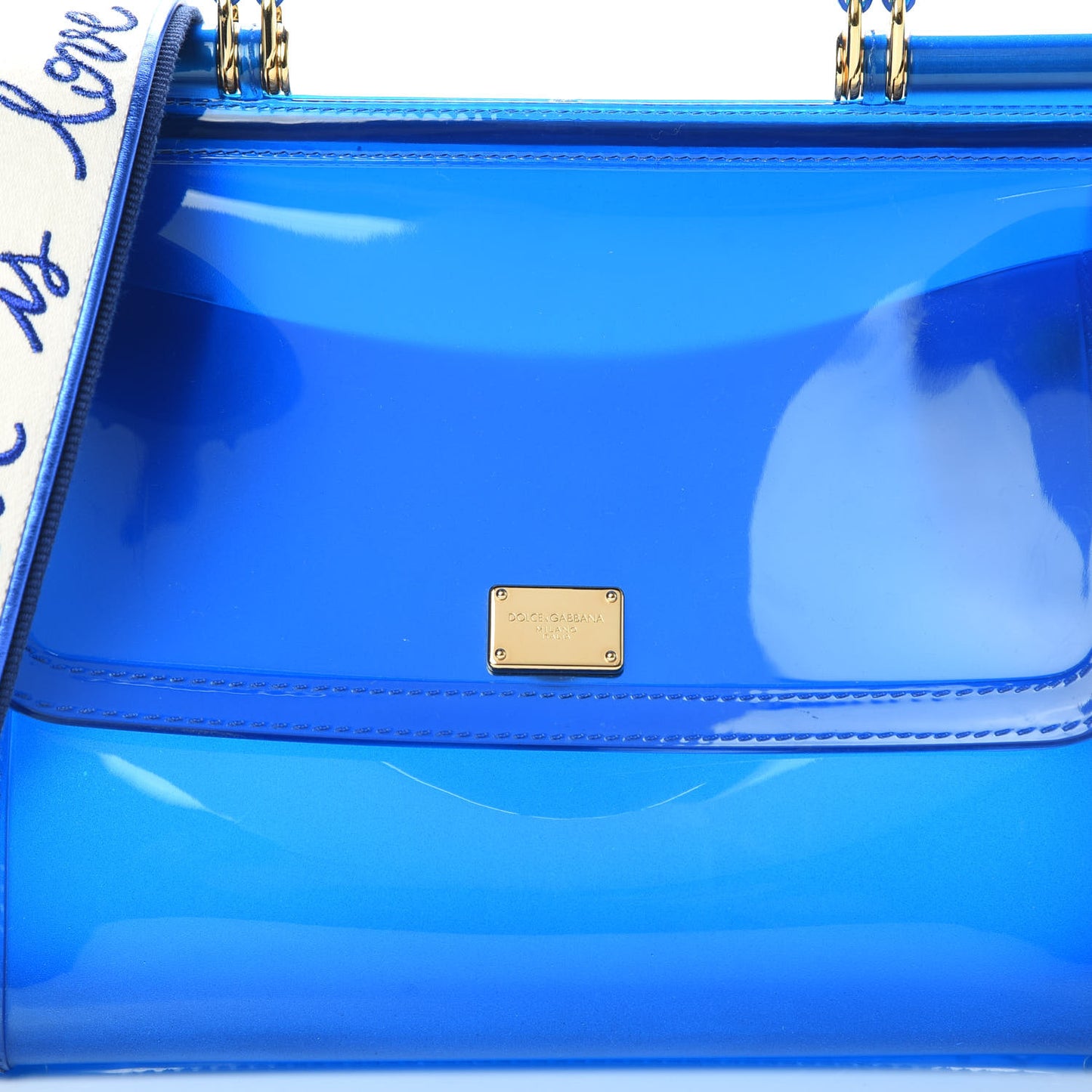 Rubber Semi Transparent Miss Sicily Satchel Blue