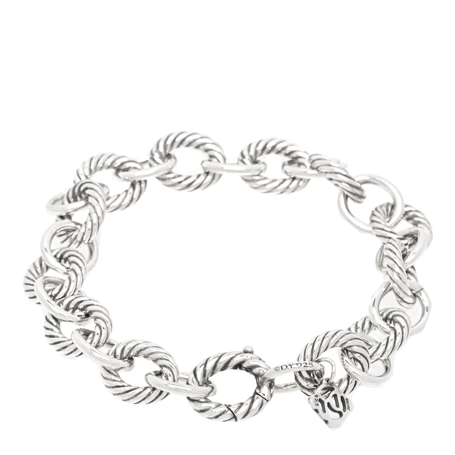 David Yurman Sterling Silver 10mm Medium Oval Link Bracelet 2 of 3
