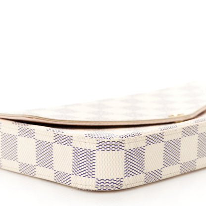 Louis Vuitton Damier Azur Pochette Felicie Chain Wallet Rose Ballerine 9 of 10
