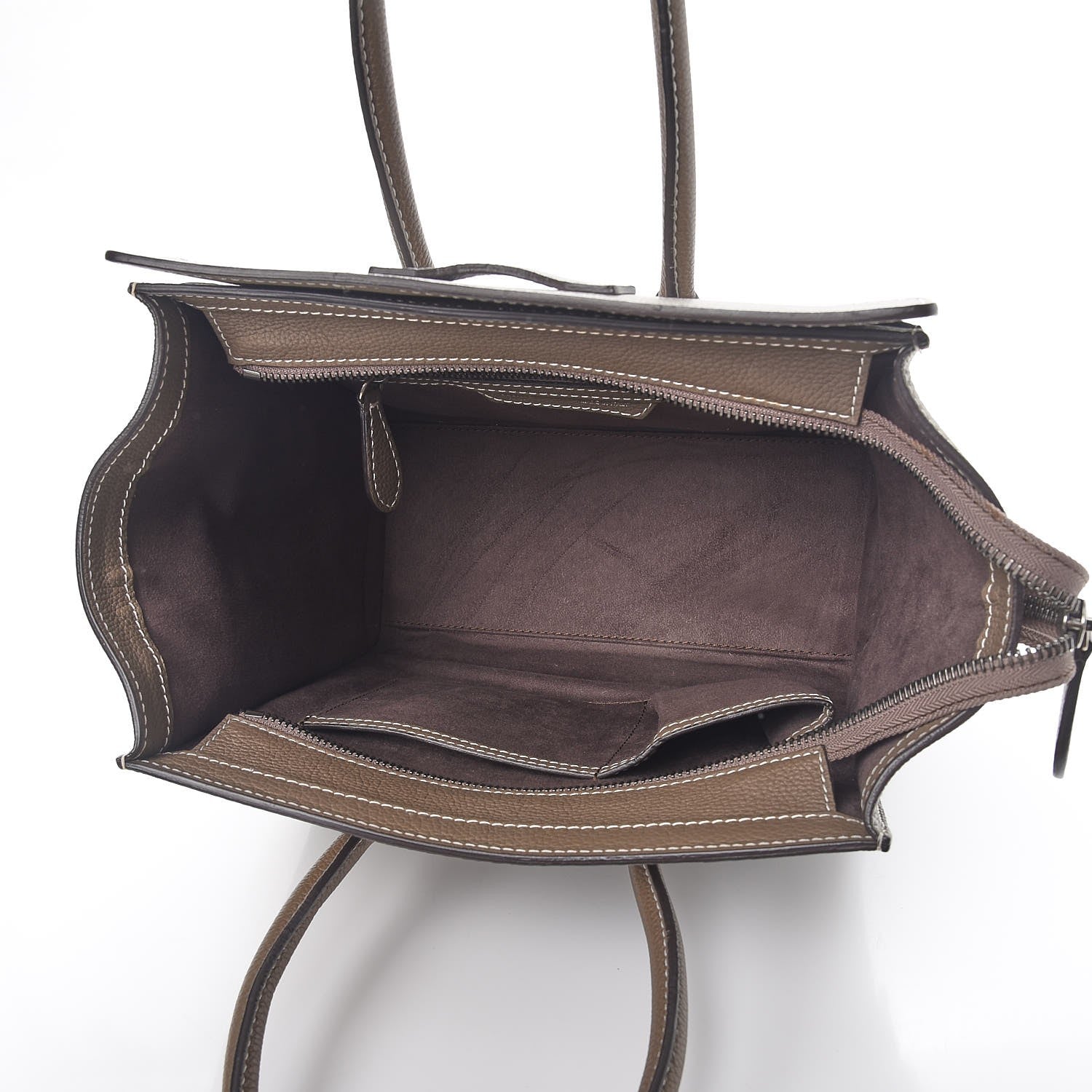 Celine Drummed Calfskin Micro Luggage Souris 5 of 9