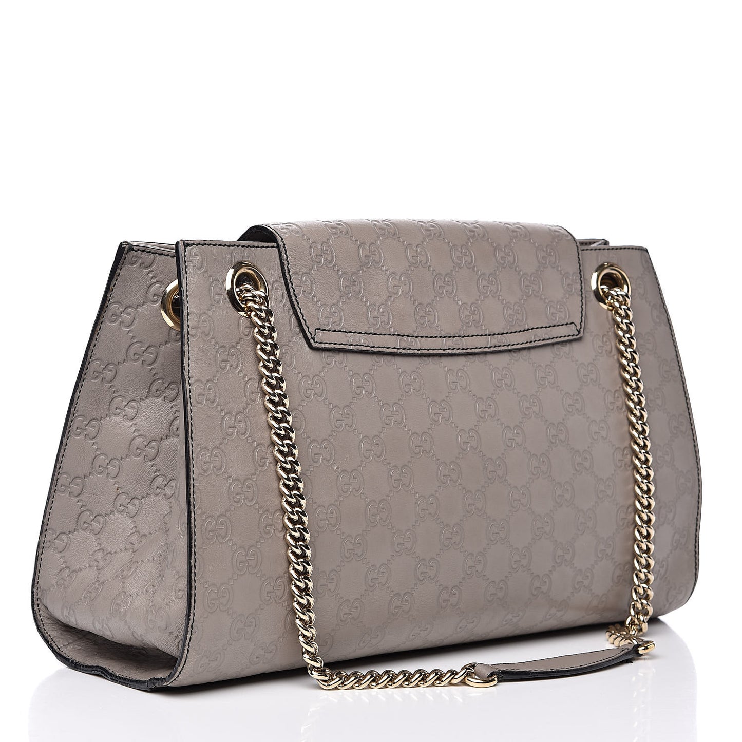 Soft Guccissima Large Emily Chain Shoulder Bag Storm Grey