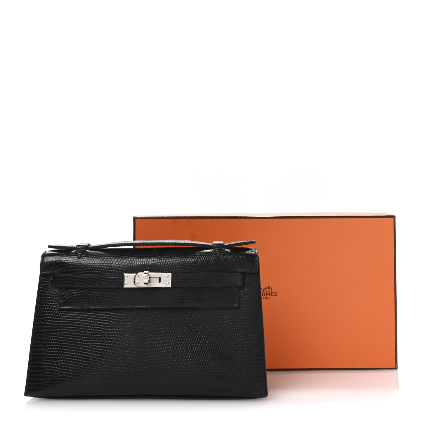 Lizard Kelly Pochette Clutch Black